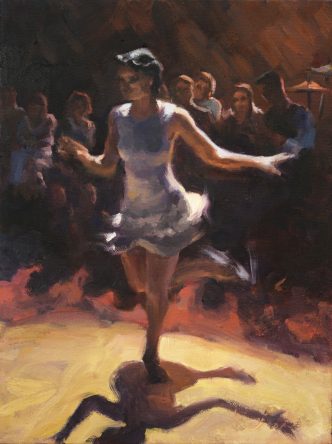 Modern Flapper Oil Fine Art Painting Swing Dance Charleston Dancing Lindy Hop